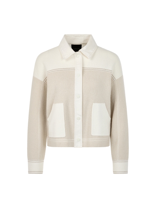 Marc Cain Women's White Cardigan With Denim Details, 18 (N6)