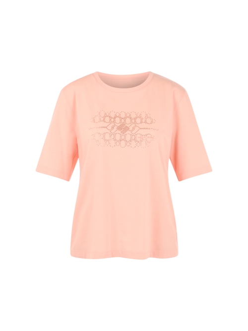 Marc Cain Women's Yellow Cotton T-Shirt With Hotfix Stones, 20 (N7)