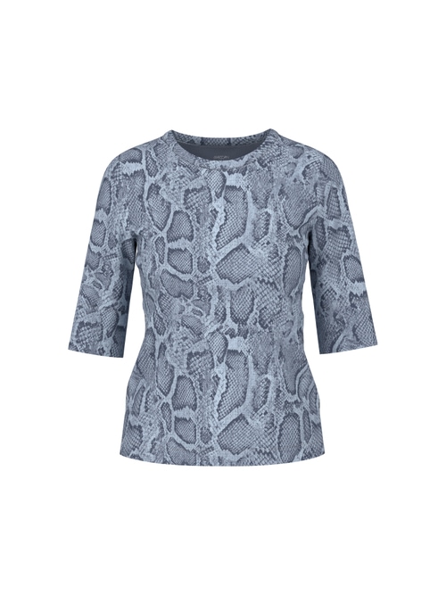 Marc Cain Women's Blue Shirt With Animal Print, 14 (N4)