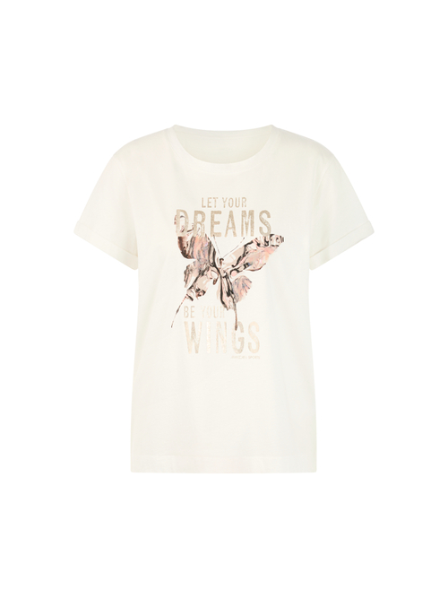 Marc Cain Women's White Cotton T-Shirt With Sequins, 18 (N6)