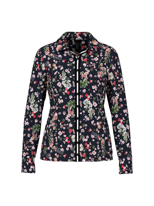 Marc Cain Blouse with all-over print, blue, 44 (N6)