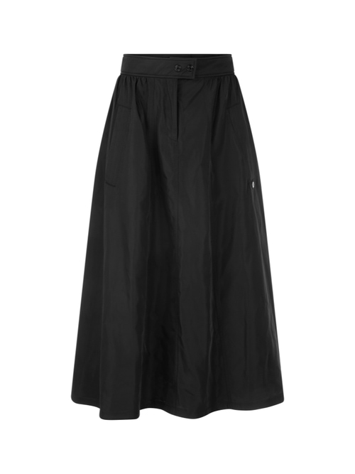 Marc Cain Women's Black Calf-Length Skirt With Shimmer Effect, 18 (N6)