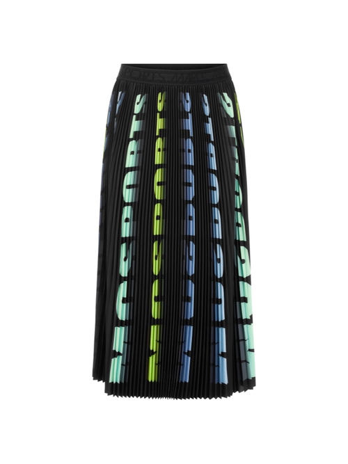 Marc Cain Women's Blue Pleated Skirt With Print, 18 (N6)
