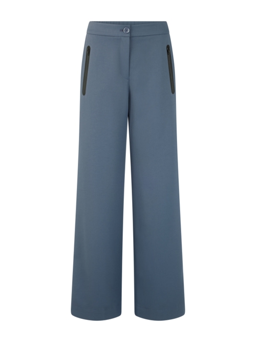 Marc Cain Women's Blue Warri Wide-Cut Trousers, 14 (N4)