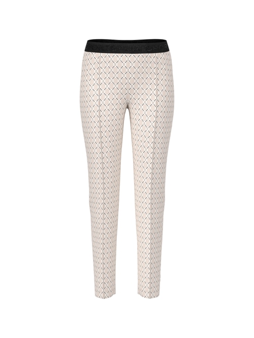 Marc Cain Women's White Scuba Jersey Print Trousers, 18 (N6)
