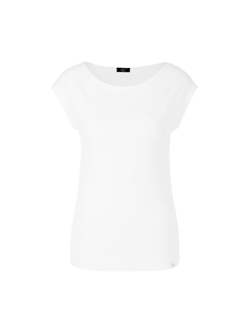 Marc Cain Women's White Basic Top With A Wide Neckline, 18 (N6)