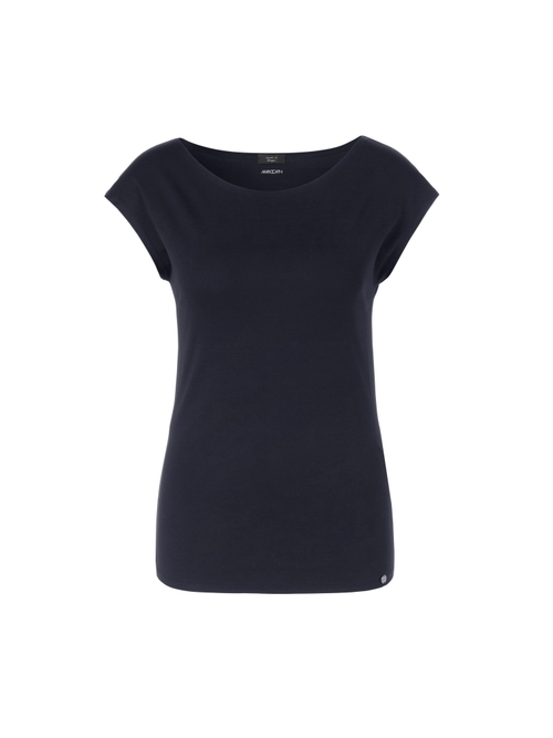 Marc Cain Women's Blue Basic Top With A Wide Neckline, 18 (N6)