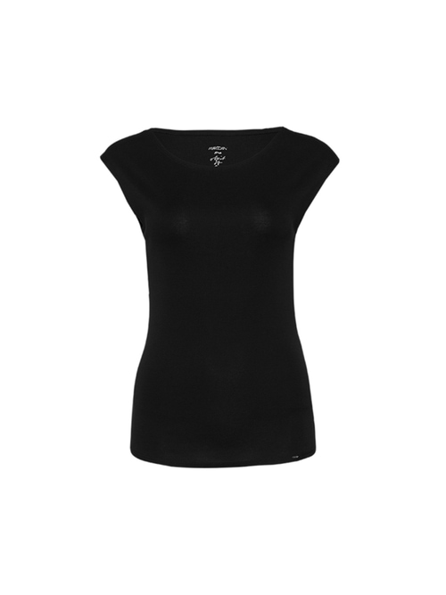 Marc Cain Women's Black Basic Top With A Wide Neckline, 18 (N6)