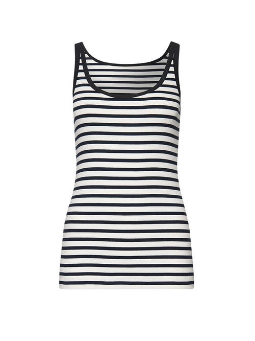 Marc Cain Hooped top with a ribbed design, blue, 34 (N1)