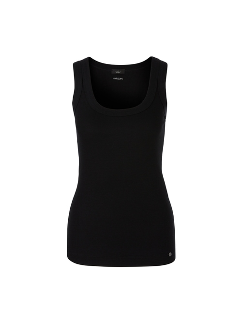 Marc Cain Women's Black Fine-Ribbed Tank Top, 10 (N2)
